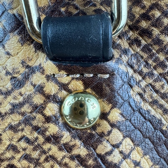 Coach Brown and Black Snake Print Handbag - Picture 8 of 17